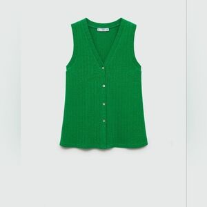 Green Button-Up Knit Vest